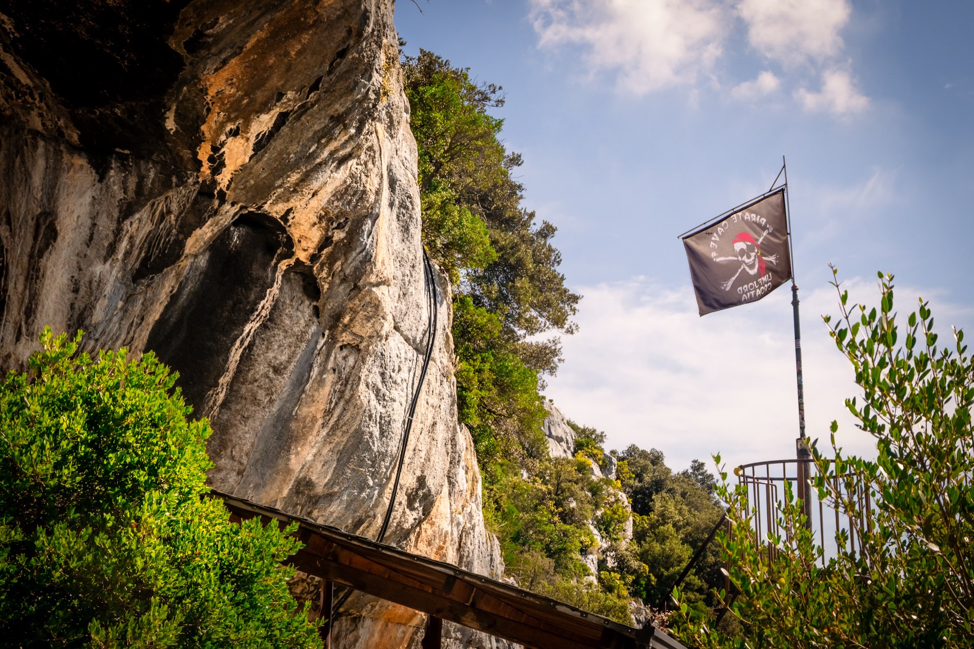 Pirate cave flag at Lim Fjord