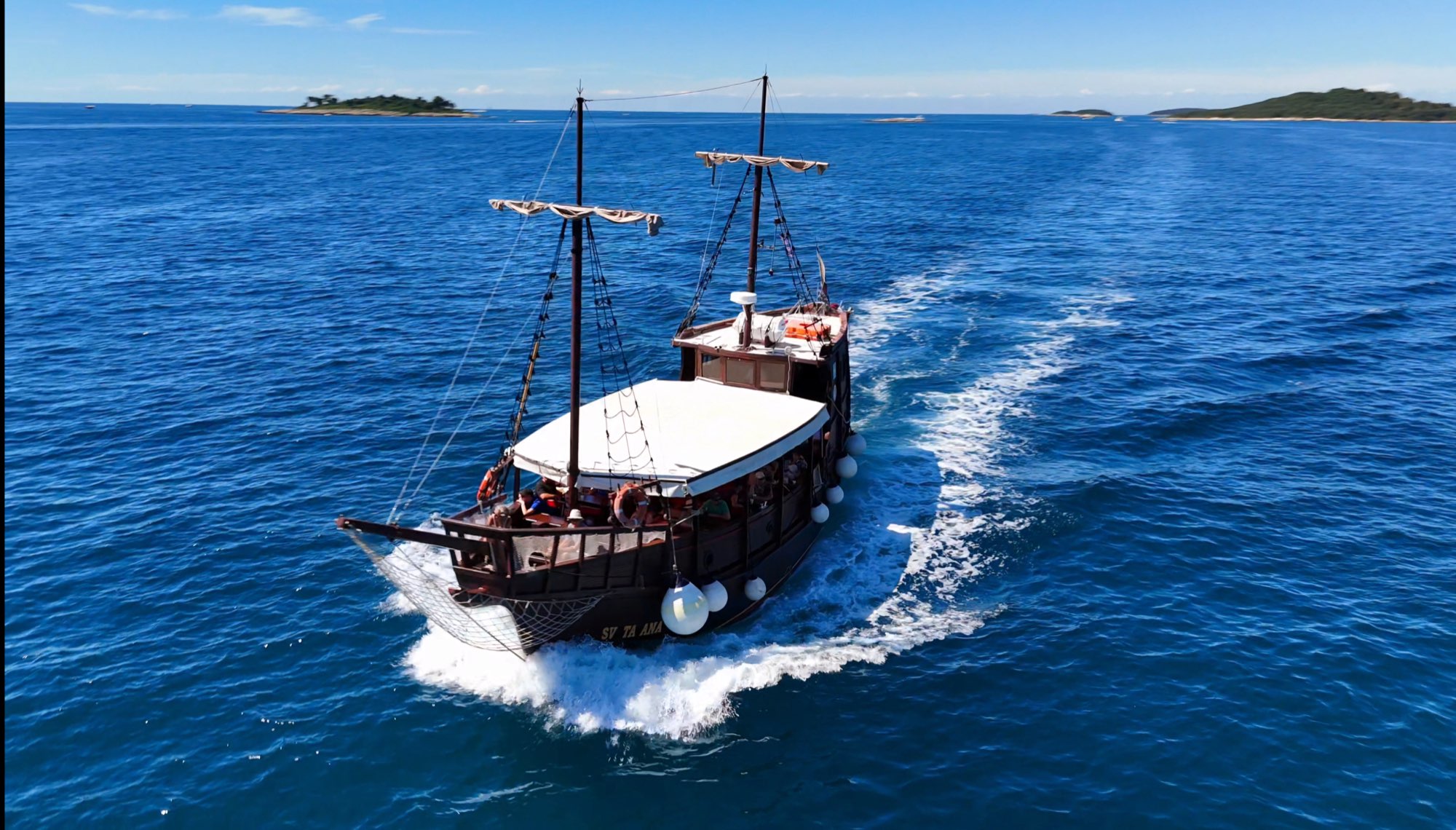 Sveta Ana drone aerial view sailing